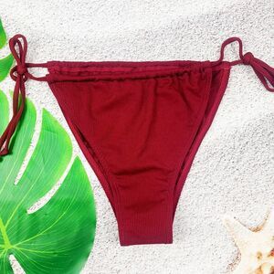 Shein ribbed side tie bikini bottoms